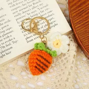 Strawberry Knitted Keychain Cherry Knitting Pendant Fruit Key Ring Jewelry Gift Style 8