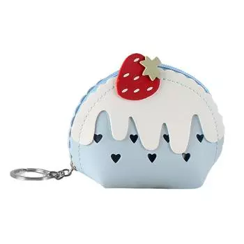 Strawberry Mini Leather Bag Ice Cream Card Holder Fashion Keyring Pendant Gifts