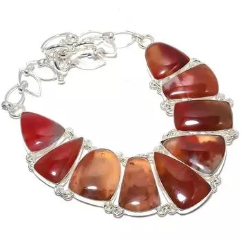 Strawberry Quartz Gemstone Handmade 925 Silver Necklace 18 JCN367-36