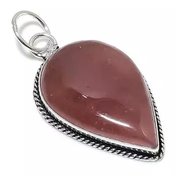 Strawberry Quartz Gemstone Handmade 925 Sterling Silver Pendant 2.36 m8H94