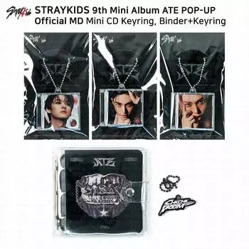 Stray Kids 9th Mini Album ATE POP-UP MD Mini CD Брелок-переплет Leeknow Hyunjin Leeknow - Mini CD Keyring