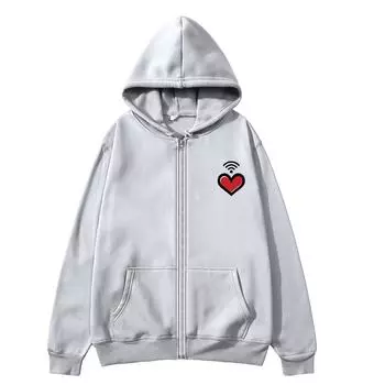 Stray Kids Kim Seungmin Heart Wi-Fi Video Серая толстовка с капюшоном на молнии Корейский стиль Kim Seung-min Same Толстовки на молнии Женские пуловеры Kpop S