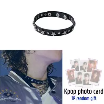[STRAYKIDS style] Кожаное колье-чокер со звездой