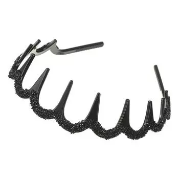 Стразная повязка на голову с зубчиками для ежедневной фиксации распущенных волос, повязка для женщин, резинки для волос, для умывания, макияжа, аксессуары для волос