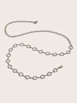 Стразовая цепочка на талию Металлические аксессуары Пояс с юбкой Платье Цепочка на талию Украшение Тонкий пояс Тренд