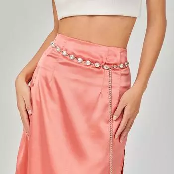 Стразовая цепочка на талию Металлические аксессуары Пояс с юбкой Платье Цепочка на талию Украшение Тонкий пояс Тренд