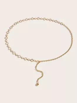 Стразовая цепочка на талию Металлические аксессуары Пояс с юбкой Платье Цепочка на талию Украшение Тонкий пояс Тренд