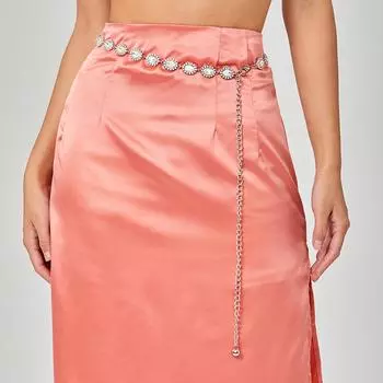 Стразовая цепочка на талию Металлические аксессуары Пояс с юбкой Платье Цепочка на талию Украшение Тонкий пояс Тренд