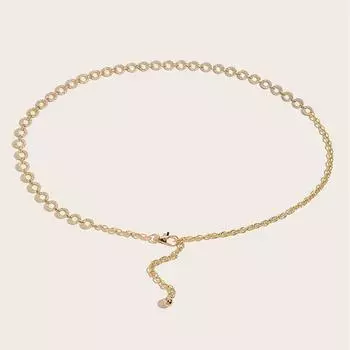 Стразовая цепочка на талию Металлические аксессуары Пояс с юбкой Платье Цепочка на талию Украшение Тонкий пояс Тренд