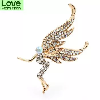Стразы Ангел для женщин унисекс цвет сексуальная фея фигурка повседневная вечеринка брошь булавка подарки