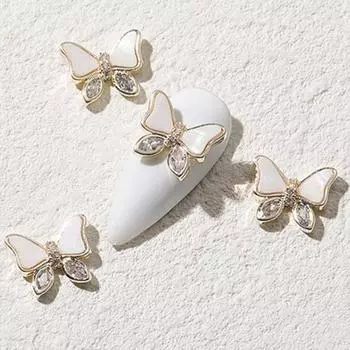 Стразы-бабочки, прочные, не выцветающие украшения для ногтей, блестящие DIY блестящие сверла-бабочки для ногтей, украшения для дизайна ногтей серебряный