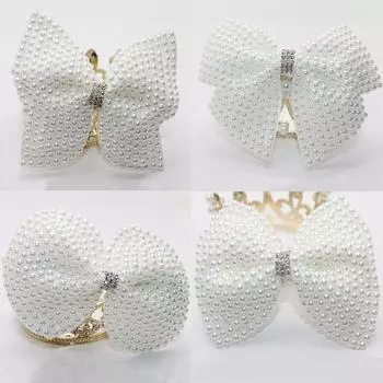 Стразы Белый жемчуг с заколками для волос Аксессуары для волос 1 шт Бутик Свадебные шпильки для волос Бантики для вечеринок бусины 1