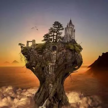 Стразы Diy Алмазная картина Вышивка 5D Алмазные изделия ручной работы Замок Одиночество Искусство Настенный декор 30x30CM