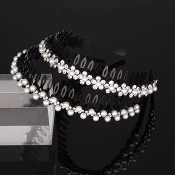 Стразы для лица, девушка, волна, цветок, обруч для волос, женские повязки для волос, жемчужная повязка на голову, корейский стиль, головной убор C