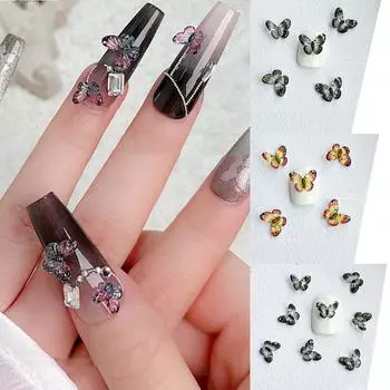 Стразы для ногтей в виде бабочек, смоляные драгоценные камни для ногтей, стразы с плоской основой, бриллианты для нейл-арта, украшения для ногтей I