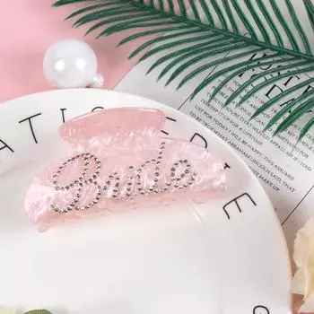 Стразы для волос с логотипом невесты, зажимы для волос, подарок подружке невесты, украшение для девичника, свадебный душ, свадебные аксессуары для волос белый