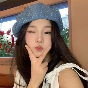 Стразы джинсовая берет художника женский уличный ретро арт шоу лицо маленькая восьмиугольная шляпа мода универсальный газетчик шляпа прилив M56-58cm