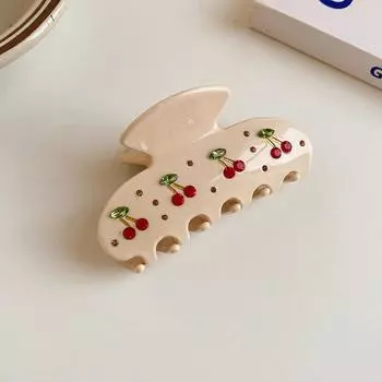 Стразы Фрукты Вишня Кристалл Заколка-краб для волос для женщин Корейская элегантная ацетатная заколка Популярные заколки для волос Аксессуары для волос