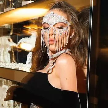 Стразы кисточки вуаль маски полное лицо женские цепи маска маскарад танцевальная вечеринка представление сексуальные аксессуары для лица ювелирные изделия