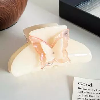 Стразы Красивая заколка-краб для волос в виде бабочки в розовом, зеленом и белом для стильной женской моды для волос розовый