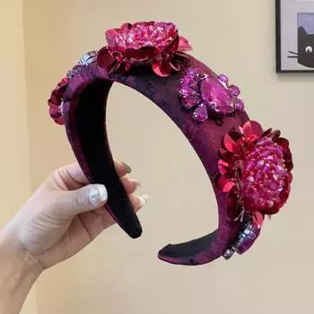 Стразы Кристаллы Бриллианты Ободки для Волос для Женщин Модные Ручной Работы Широкие Обручи для Волос Бисер Блестящая Повязка на Голову Аксессуары для Волос