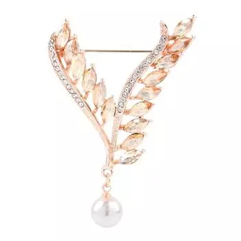 Стразы Крылья ангела жемчужные броши для женщин мужчин 2-цветные крылья ангела вечеринка офис брошь булавка подарки розового золота