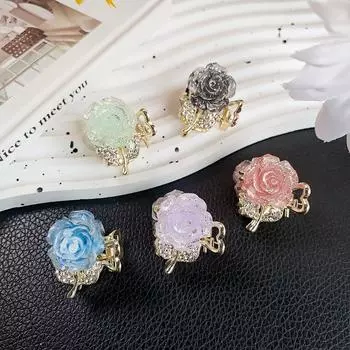 Стразы Металлические розы Маленькие заколки для волос Женские Девочки Милые милые заколки для волос с цветами Шпильки Аксессуары для волос Женские головные уборы Подарки
