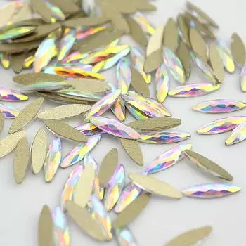 Стразы Nibiru DU для дизайна ногтей, кристаллы AB, 20 шт./упак., стеклянные смешанные формы, 3D украшения для дизайна ногтей для маникюра