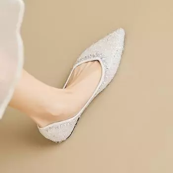 Стразы одинарные туфли женские плоская подошва осень с юбкой подставка для ног сказочный ветер соевые бобы туфли большой размер 35