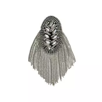 Стразы плечевые кисточки эполеты длинная цепочка брошь новые плечевые эполеты аксессуары для одежды A-Silver