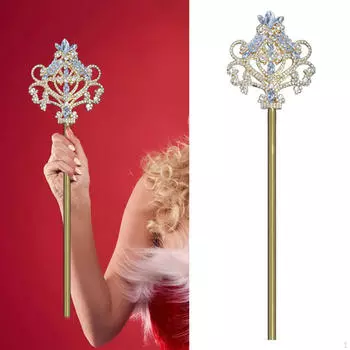 Стразы Скипетр Карнавальный Костюм Фестивальная Палочка Блестящий Принц Фея Вечеринка золотой