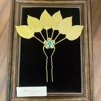 Стразы Тайские палочки для волос Древняя U-образная заколка Классическая золотая вилка для волос Фестиваль Style 2