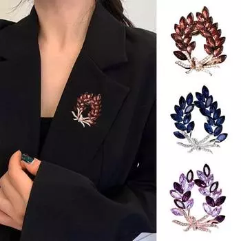 Стразы тонкой работы баухиния булавка букет искусственный кристалл брошь форма женская булавка костюм аксессуары серебряный