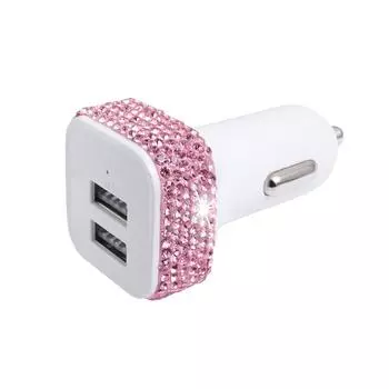 Стразы USB автомобильное зарядное устройство автомобильный декор быстрый адаптер сияющий мобильный телефон зарядное устройство автомобильные аксессуары pink rhinestone