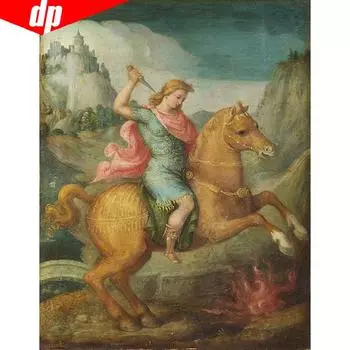 Стразы Вышивка Алмазная картина Маркус Курциус Алмазная мозаика Подарок Алмазная вышивка Алмаз 20X30CM