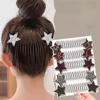 Стразы Звезды Отделка Сломанные Волосы Артефакт Задняя Голова Волосы Фиксированный Зажим Невидимая Шпилька Девушки Повязка На Голову Модный Инструмент Для Укладки
