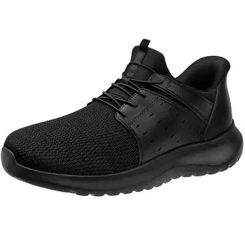 [STRDEOUT] [Вы можете носить их стоя] Кроссовки слипоны мужские парусиновые кроссовки для ходьбы без шнурков сетка для работы стоя легкие дышащие черные