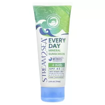 Stream2Sea, Солнцезащитный крем на каждый день с минералами, SPF 45, для детей 4 лет, 2,5 жидких унции (75 мл)