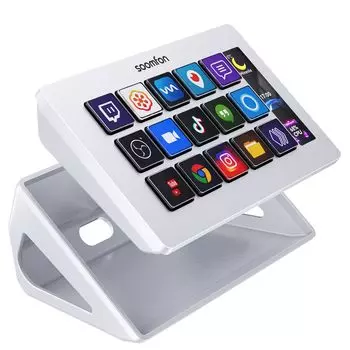 Stream Controller SOOMFON Stream Studio Control Deck 15 Key Layout Stream Deck Controller for Live Content Creation Device for Streamers Cooperation