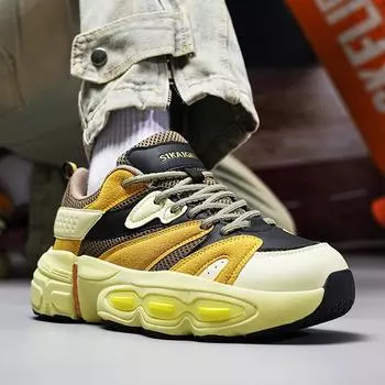 Уличная мода, мужские кроссовки для мужчин, амортизирующие кроссовки на платформе для отдыха, сетчатая спортивная обувь для бега, уличная обувь для пап 39