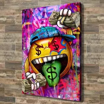 Street graffiti art money on the tongue and prints mural pictures for the living room children s room home decor poster No Frame 21*30cm No Frame