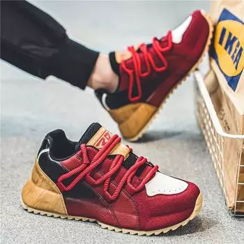 Street Style Men s Casual Sneakers Fashion Red Designer Shoes Men Comfortable Low-cut Platform Sneakers Man zapatillas de hombre 39