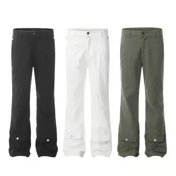 Street Tide Desiring Zipper Legs Американские рабочие брюки Модный бренд Прямые трубчатые утягивающие рабочие брюки M белый