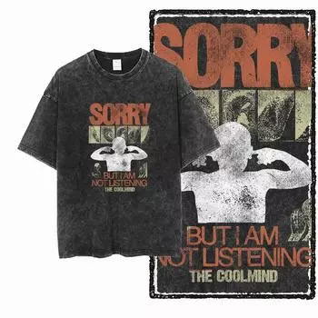 StreetTHEME Эксклюзивная Графическая Хлопковая Футболка Унисекс с Кислотной Стиркой Крутая Винтажная Уличная Одежда Мужские Футболки Большого Размера Футболка для S