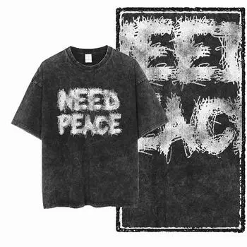 StreetTHEME Эксклюзивная Графическая Хлопковая Футболка Унисекс с Кислотной Стиркой Крутая Винтажная Уличная Одежда Мужские Футболки Большого Размера Футболка для мужчин S