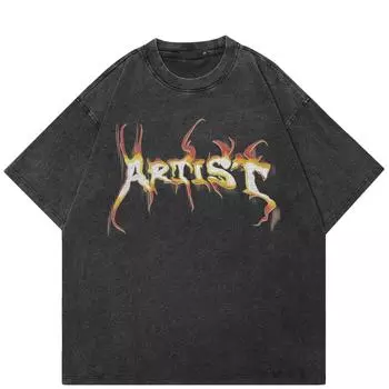 Уличная футболка унисекс с большими буквами и рисунком, хлопковая черная футболка, топы унисекс, футболки, летняя футболка с короткими рукавами S чёрный