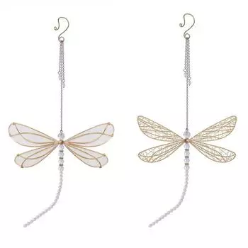 Стрекоза Кристалл Ловец Солнца Металлическое Крыло Прозрачный Колокольчик Для Патио Сада Газона Свадебный Настенный Декор Окна Подвесной Декор