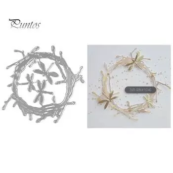 Стрекоза круг резки умирает DIY Скрапбукинг тиснение бумажные карты фото трафарет серебряный