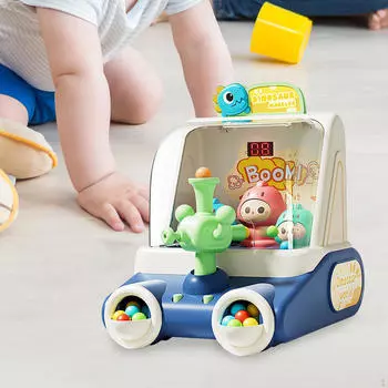 Стрельба для детей, игрушка для раннего образования с 20 шариками, пусковая установка для динозавров, синяя синий