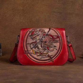 Стрелец женская сумка через плечо винтажный дизайн сумки из натуральной кожи сумки на плечо брендовая модная сумка на молнии 24.5*18*7cm темно-зеленого